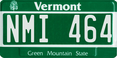 VT license plate NMI464