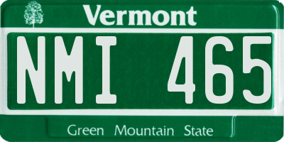 VT license plate NMI465