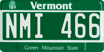 VT license plate NMI466