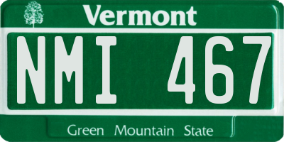 VT license plate NMI467