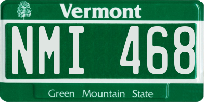 VT license plate NMI468