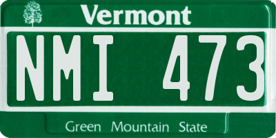 VT license plate NMI473