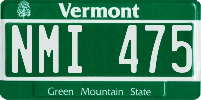 VT license plate NMI475