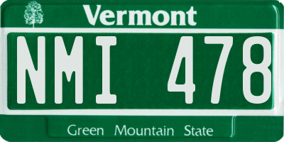 VT license plate NMI478