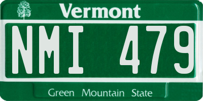 VT license plate NMI479