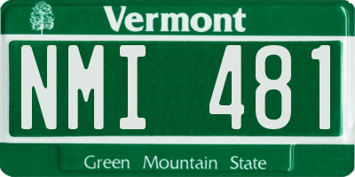 VT license plate NMI481