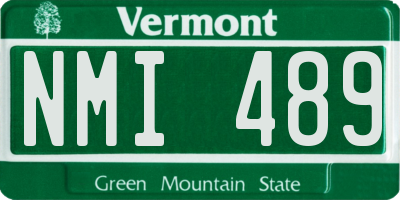 VT license plate NMI489