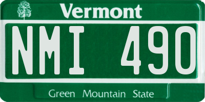 VT license plate NMI490
