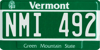 VT license plate NMI492