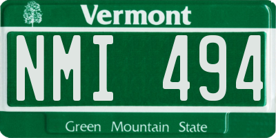 VT license plate NMI494