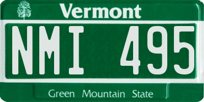 VT license plate NMI495