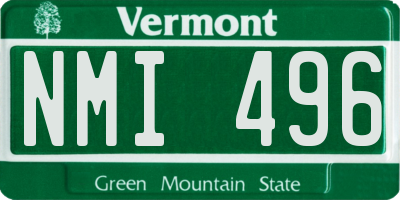VT license plate NMI496