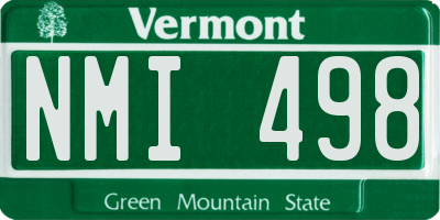VT license plate NMI498