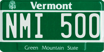 VT license plate NMI500