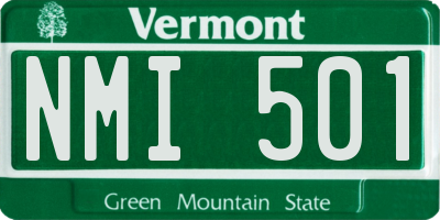 VT license plate NMI501