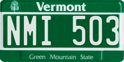 VT license plate NMI503