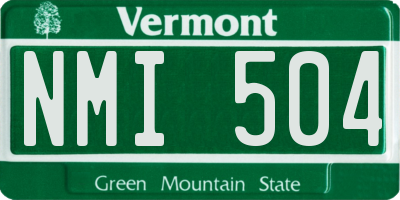 VT license plate NMI504
