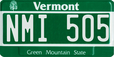 VT license plate NMI505