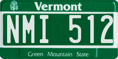 VT license plate NMI512