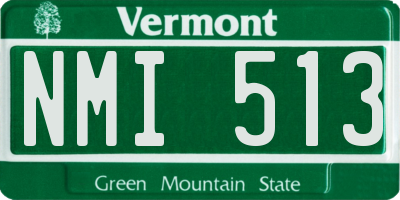 VT license plate NMI513