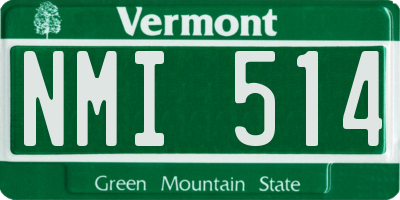 VT license plate NMI514