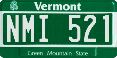 VT license plate NMI521