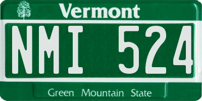 VT license plate NMI524