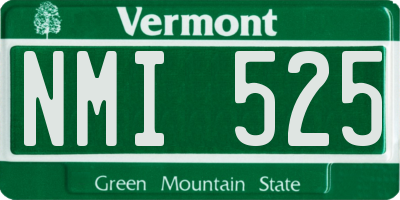 VT license plate NMI525