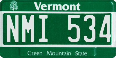 VT license plate NMI534