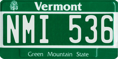 VT license plate NMI536