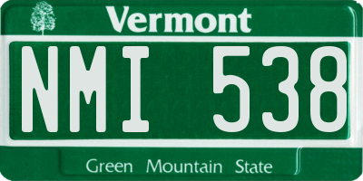 VT license plate NMI538