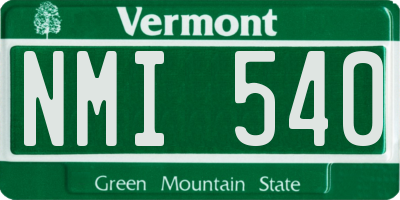 VT license plate NMI540