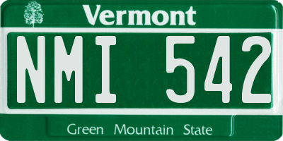 VT license plate NMI542