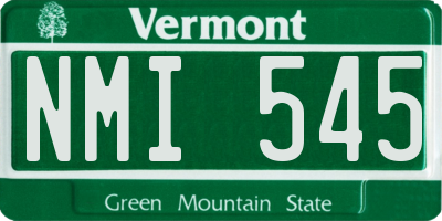 VT license plate NMI545