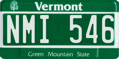 VT license plate NMI546