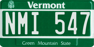 VT license plate NMI547