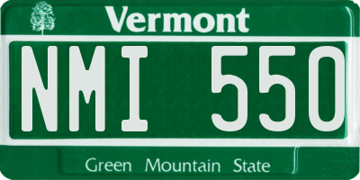 VT license plate NMI550