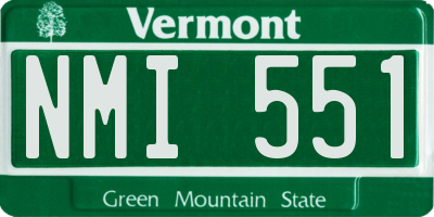 VT license plate NMI551