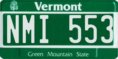 VT license plate NMI553