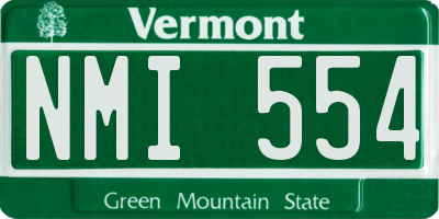VT license plate NMI554