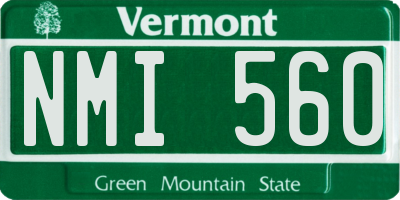 VT license plate NMI560