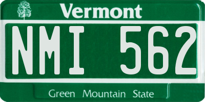 VT license plate NMI562