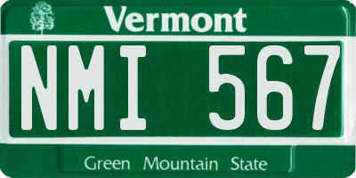 VT license plate NMI567