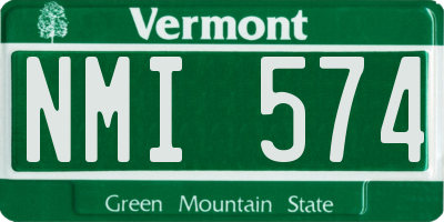 VT license plate NMI574