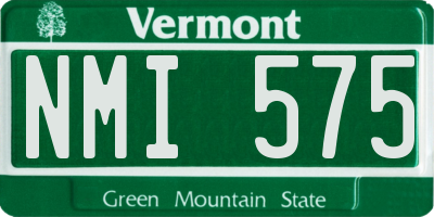 VT license plate NMI575