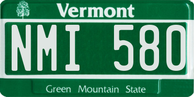 VT license plate NMI580