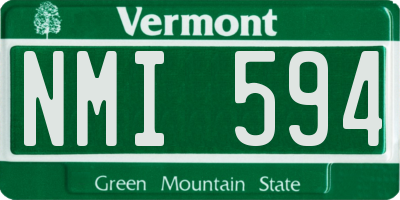 VT license plate NMI594