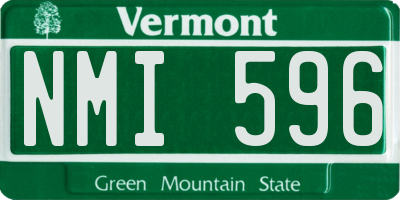 VT license plate NMI596