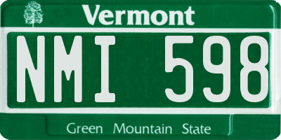 VT license plate NMI598