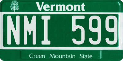 VT license plate NMI599